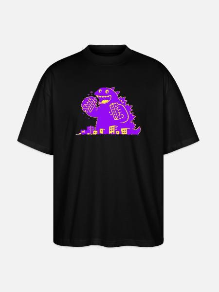 Monster frisst Stadt - Stanley/Stella Oversized Unisex Bio T-Shirt Blaster 2.0 - Schwarz