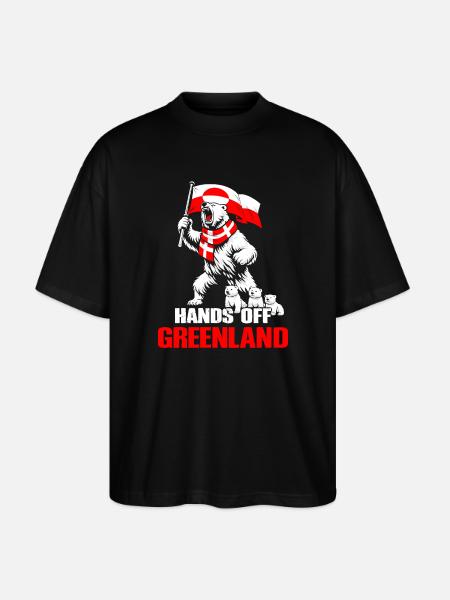 Eisbär und Grönlandflagge - Stanley/Stella Oversized Unisex Bio T-Shirt Blaster 2.0 - Schwarz