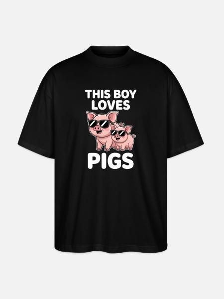 Pig Sayings Pig Funny Pigs Gift - Stanley/Stella Oversized Unisex Organic T-shirt Blaster 2.0 - black
