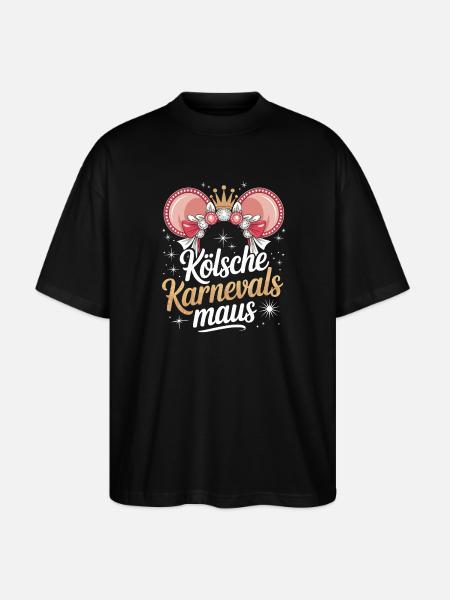 Kölsche Karnevalsmaus Karneval Köln Kölner Maus - Stanley/Stella Oversized Unisex Bio T-Shirt Blaster 2.0 - Schwarz