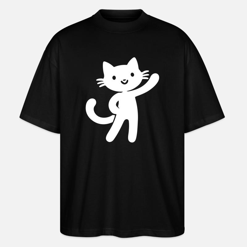 Katze Niedlich - Stanley/Stella Oversized Unisex Bio T-Shirt Blaster 2.0 - Schwarz