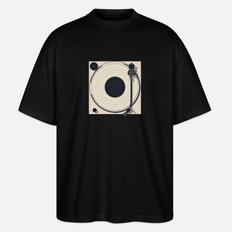 Minimalist Turntable Beige - Stanley/Stella Oversized Unisex Organic T-shirt Blaster 2.0 - black
