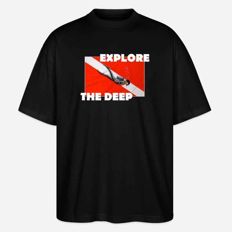 EXPLORE THE DEEP - Stanley/Stella Oversized Unisex Bio T-Shirt Blaster 2.0 - Schwarz