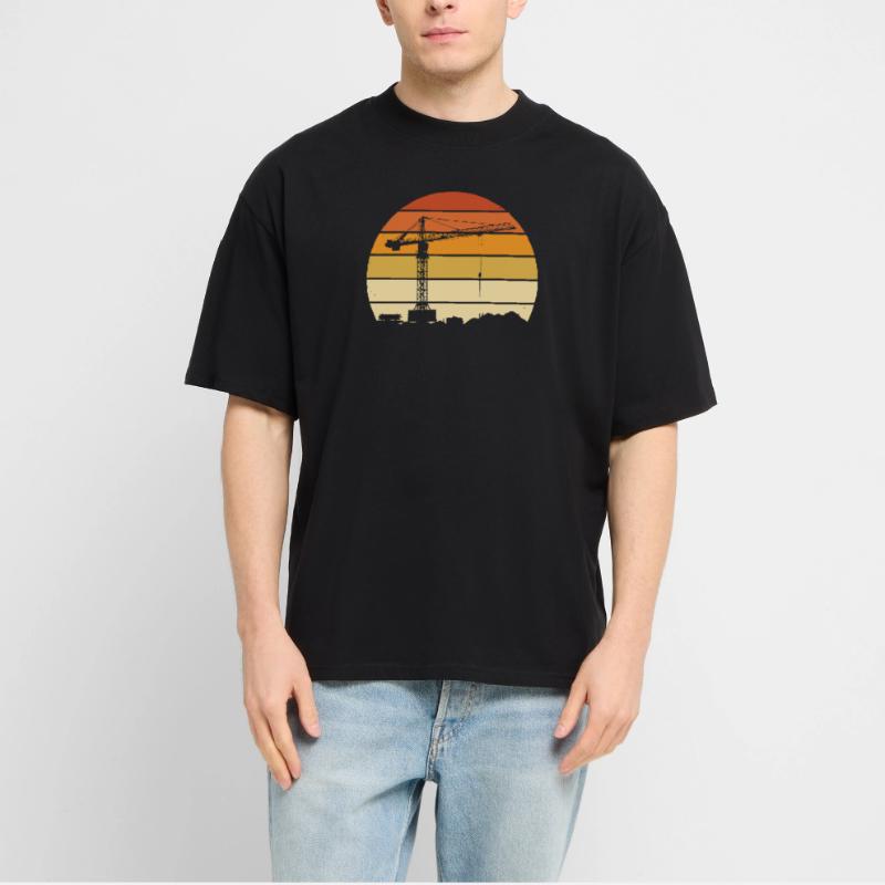 Crane Operator Retro Design – Construction Site & Construction Crane Stanley/Stella Oversized Unisex Organic T-shirt Blaster 2.0