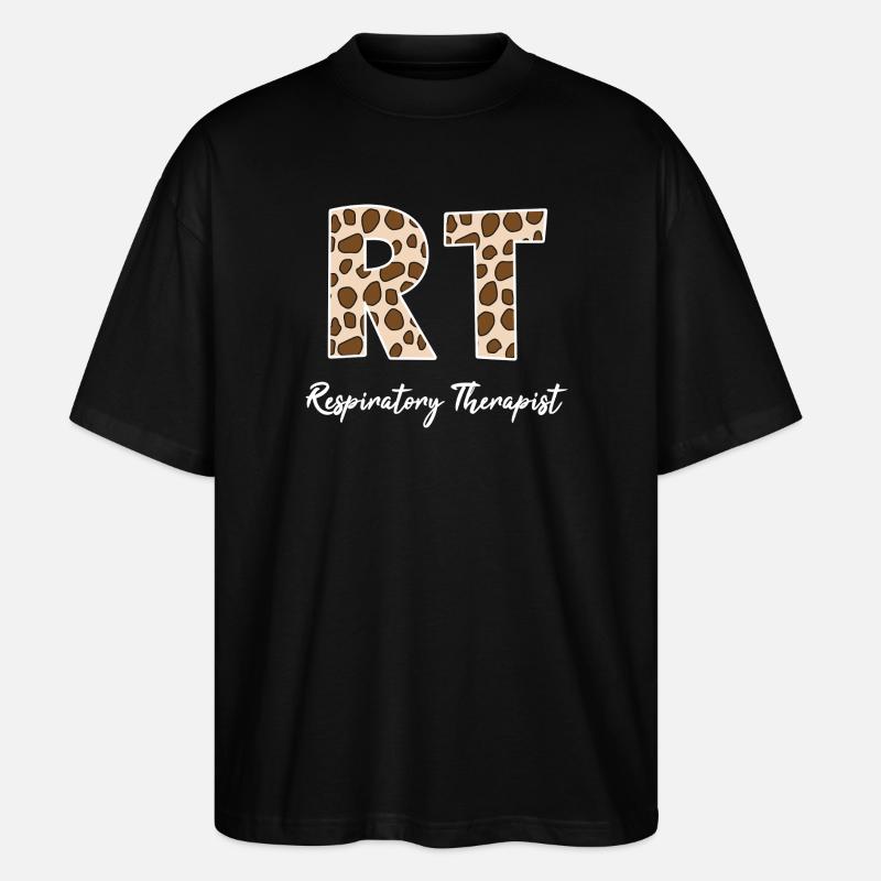 Infirmière en thérapie respiratoire Imprimé léopard - T-shirt bio Blaster 2.0 coupe oversize Stanley/Stella Unisexe - noir