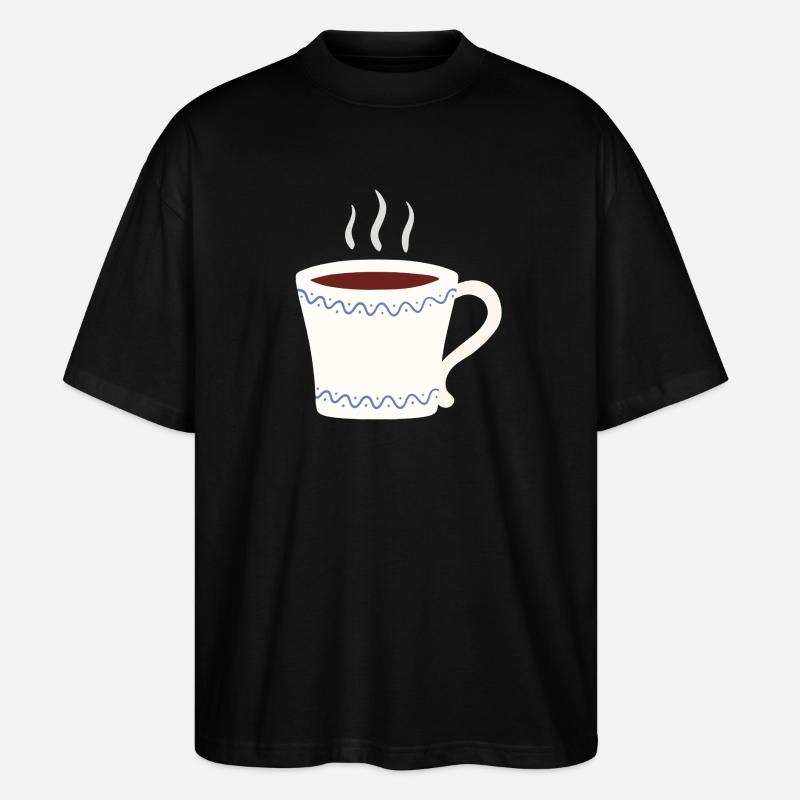 Dampfender Becher mit blauem Wave-Verschluss - Stanley/Stella Oversized Unisex Bio T-Shirt Blaster 2.0 - Schwarz