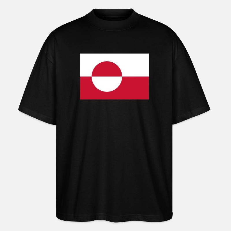 Flagge von Grönland - Stanley/Stella Oversized Unisex Bio T-Shirt Blaster 2.0 - Schwarz