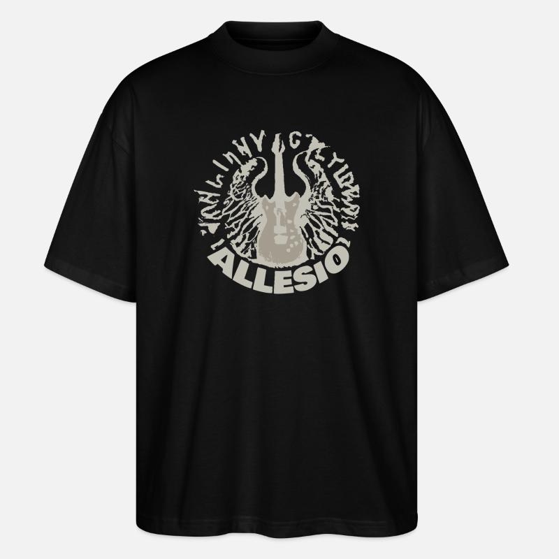 Allesio als Gitarre - Stanley/Stella Oversized Unisex Bio T-Shirt Blaster 2.0 - Schwarz