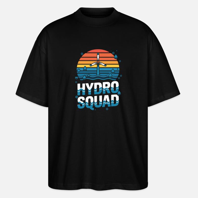 Équipe hydroélectrique Hydro Squad Énergie renouvelable - T-shirt bio Blaster 2.0 coupe oversize Stanley/Stella Unisexe - noir