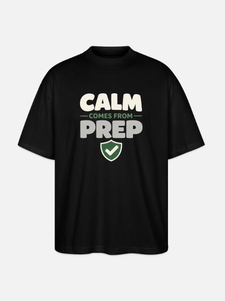 Calmness beats panic, lifestyle, - Stanley/Stella Oversized Unisex Organic T-shirt Blaster 2.0 - black
