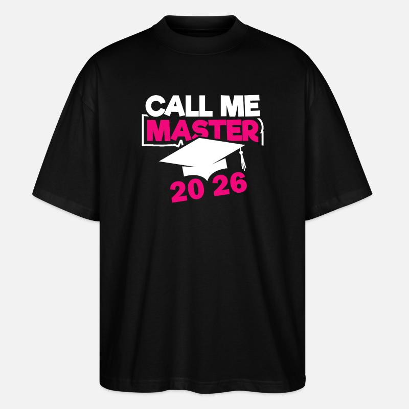 Master 2026 Abschluss Promotion Sponsion - Stanley/Stella Oversized Unisex Bio T-Shirt Blaster 2.0 - Schwarz