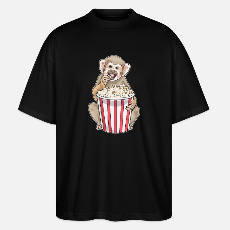 Popcorn Singe - T-shirt bio Blaster 2.0 coupe oversize Stanley/Stella Unisexe - noir