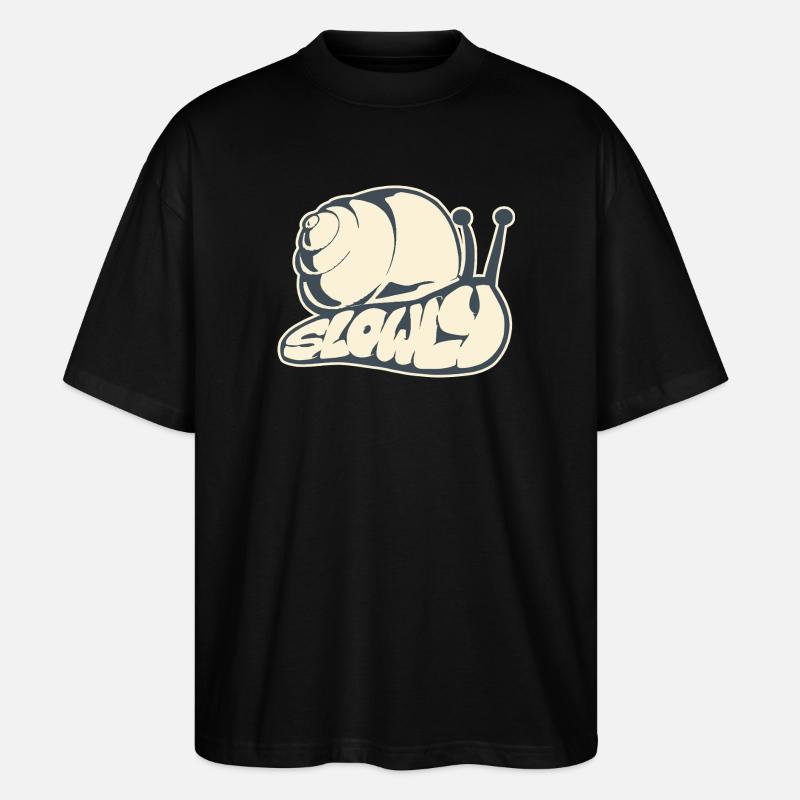 Langsam, gezeichnetes Wort (V2) - Stanley/Stella Oversized Unisex Bio T-Shirt Blaster 2.0 - Schwarz