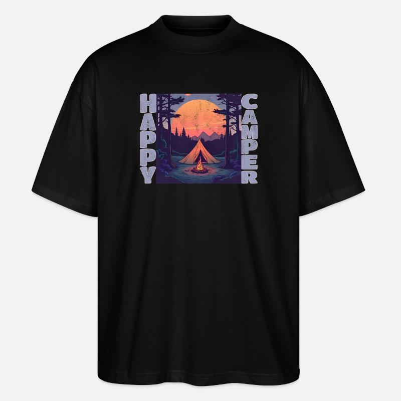 Happy Camper - Stanley/Stella Oversized Unisex Bio T-Shirt Blaster 2.0 - Schwarz