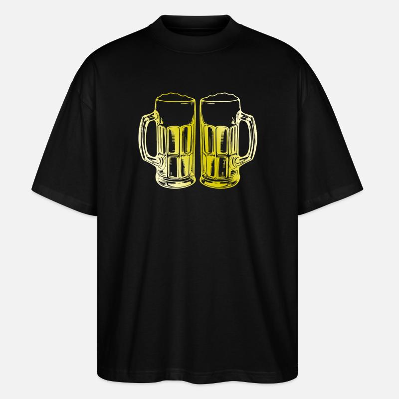 Bier Biergläser Anstoßen - Stanley/Stella Oversized Unisex Bio T-Shirt Blaster 2.0 - Schwarz
