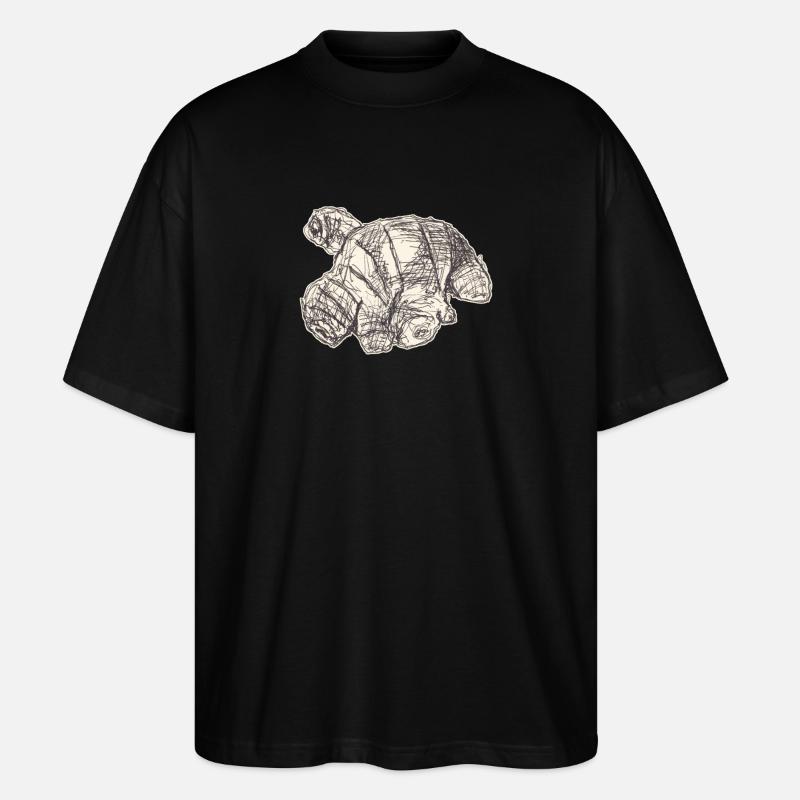 Ingwer Skizze - Stanley/Stella Oversized Unisex Bio T-Shirt Blaster 2.0 - Schwarz