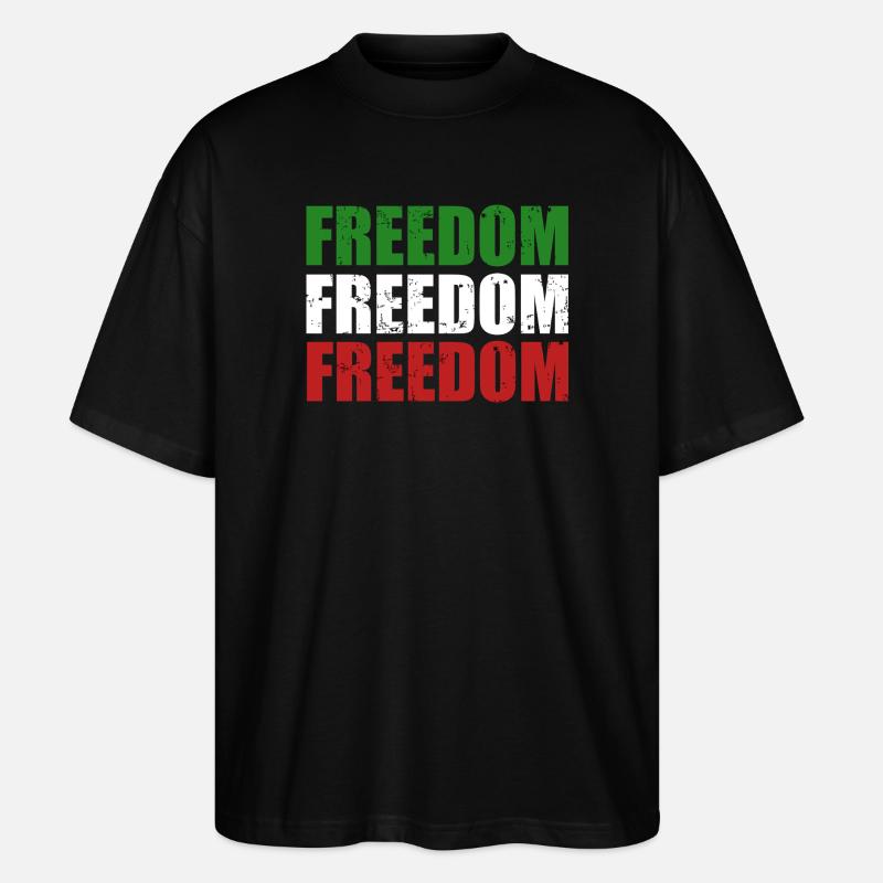 Freedom - Stanley/Stella Oversized Unisex Bio T-Shirt Blaster 2.0 - Schwarz