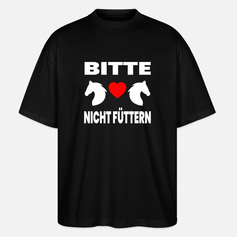 Pferde - Stanley/Stella Oversized Unisex Bio T-Shirt Blaster 2.0 - Schwarz