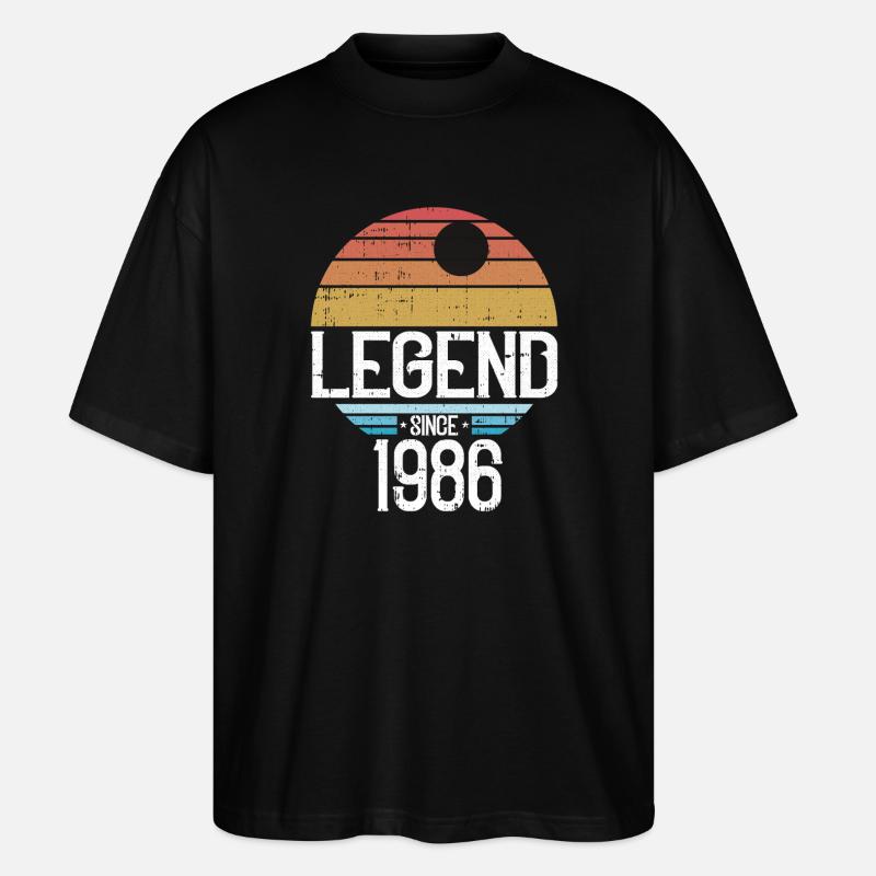 Legend 1986 Retro Sun Logo - Stanley/Stella Oversized Unisex Organic T-shirt Blaster 2.0 - black