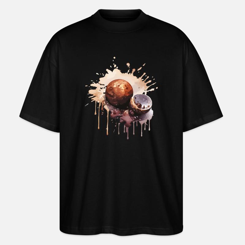 Schokolade Pralinen Süßigkeiten - Stanley/Stella Oversized Unisex Bio T-Shirt Blaster 2.0 - Schwarz