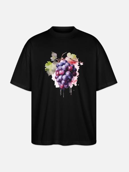 Raisins Aquarelle - T-shirt bio Blaster 2.0 coupe oversize Stanley/Stella Unisexe - noir