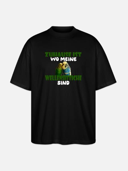 Home is where my budgies are - Stanley/Stella Oversized Unisex Organic T-shirt Blaster 2.0 - black