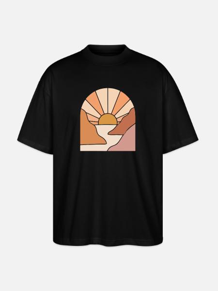 Sunlit Canyon Path - Stanley/Stella Oversized Unisex Organic T-shirt Blaster 2.0 - black