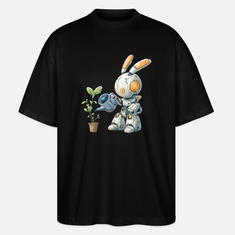 Usine d’arrosage pour lapins robots - T-shirt bio Blaster 2.0 coupe oversize Stanley/Stella Unisexe - noir