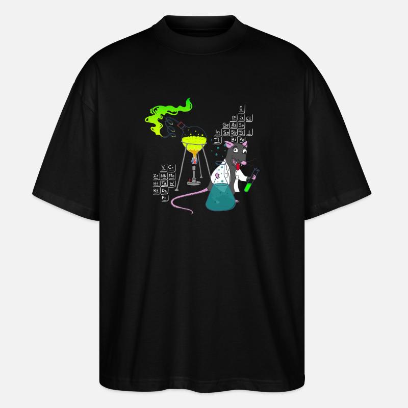 Laborratte chaotische Chemie - Stanley/Stella Oversized Unisex Bio T-Shirt Blaster 2.0 - Schwarz