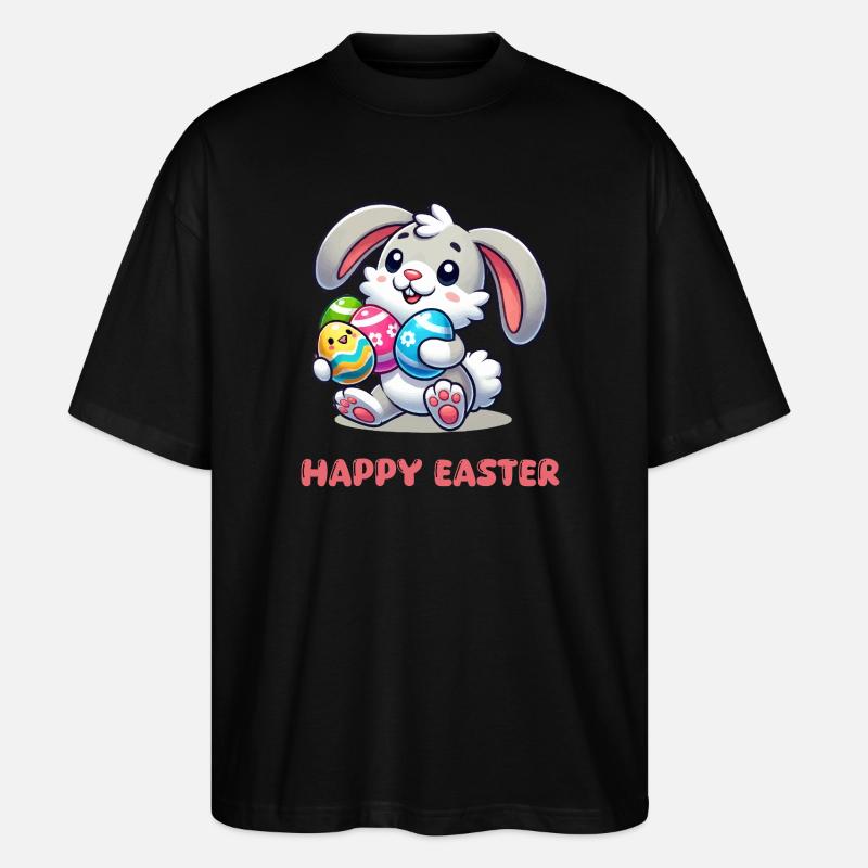 Bunny Easter Bunny Comic - Stanley/Stella Oversized Unisex Organic T-shirt Blaster 2.0 - black