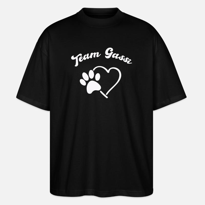 Team Gassi Herzpfote Logo - Stanley/Stella Oversized Unisex Bio T-Shirt Blaster 2.0 - Schwarz