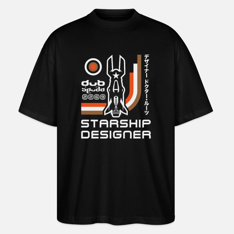 Fusée rétro Starship Designer - T-shirt bio Blaster 2.0 coupe oversize Stanley/Stella Unisexe - noir