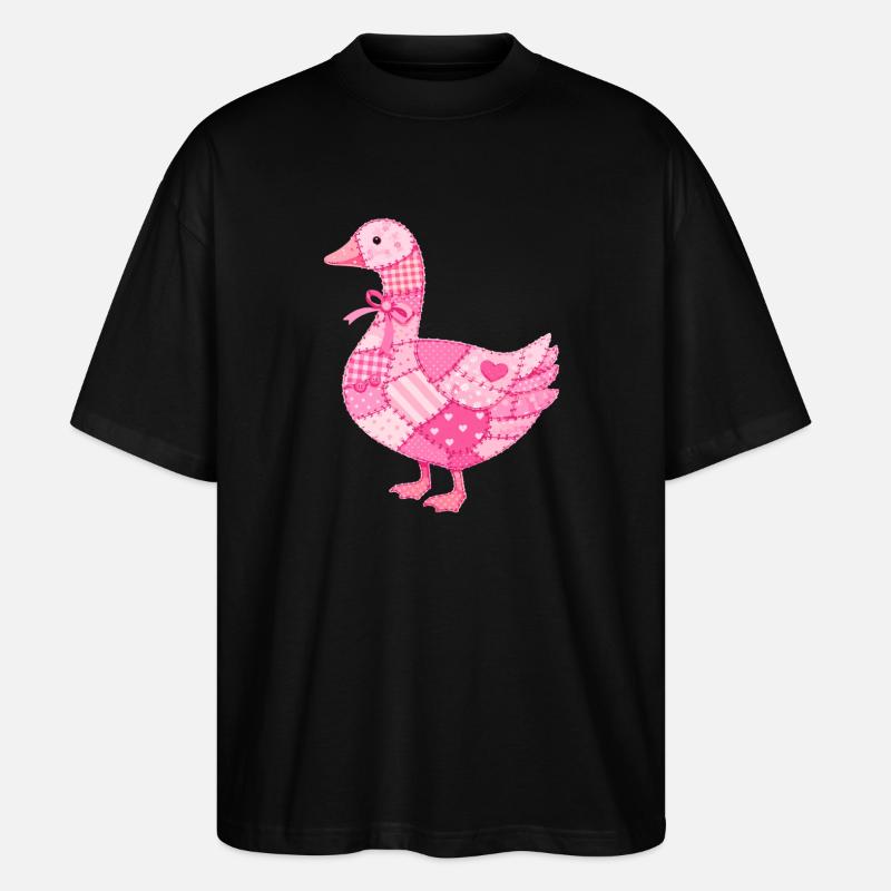 Patchwork Ente Rosa - Stanley/Stella Oversized Unisex Bio T-Shirt Blaster 2.0 - Schwarz