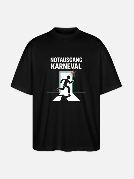 Emergency Exit Carnival Funny Carnival Saying - Stanley/Stella Oversized Unisex Organic T-shirt Blaster 2.0 - black