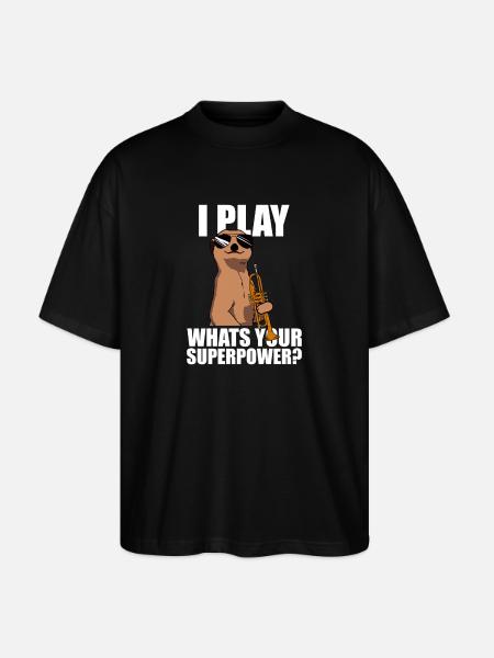 I play trumpet player - Stanley/Stella Oversized Unisex Organic T-shirt Blaster 2.0 - black