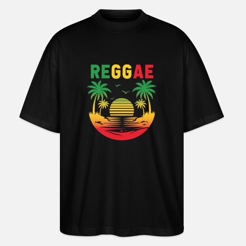 Reggae Sunset Palm Paradise - Stanley/Stella Oversized Unisex Bio T-Shirt Blaster 2.0 - Schwarz