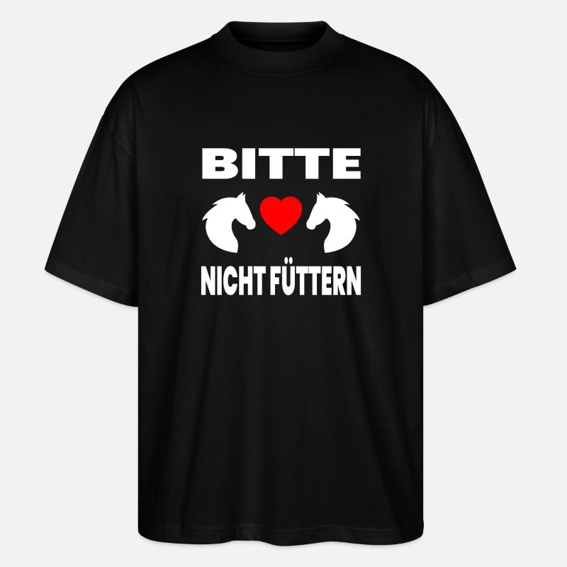 Pferde - Stanley/Stella Oversized Unisex Bio T-Shirt Blaster 2.0 - Schwarz