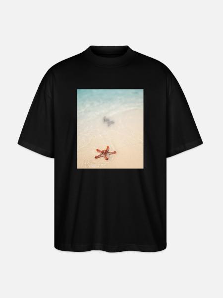 Liebe am Strand und Seesterne - Stanley/Stella Oversized Unisex Bio T-Shirt Blaster 2.0 - Schwarz