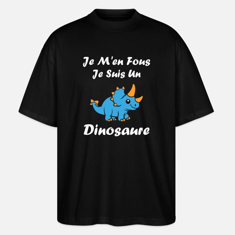Blauer Dino: Lustige Phrasen - Stanley/Stella Oversized Unisex Bio T-Shirt Blaster 2.0 - Schwarz
