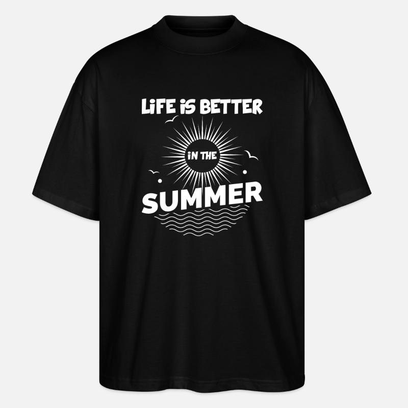 Leben Besser Im Sommer - Stanley/Stella Oversized Unisex Bio T-Shirt Blaster 2.0 - Schwarz