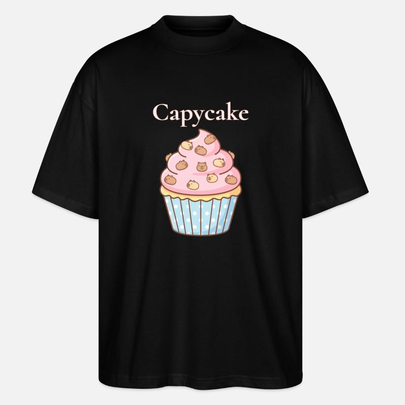 Capycake Cupcake mit Capybara Sprinkles - Stanley/Stella Oversized Unisex Bio T-Shirt Blaster 2.0 - Schwarz