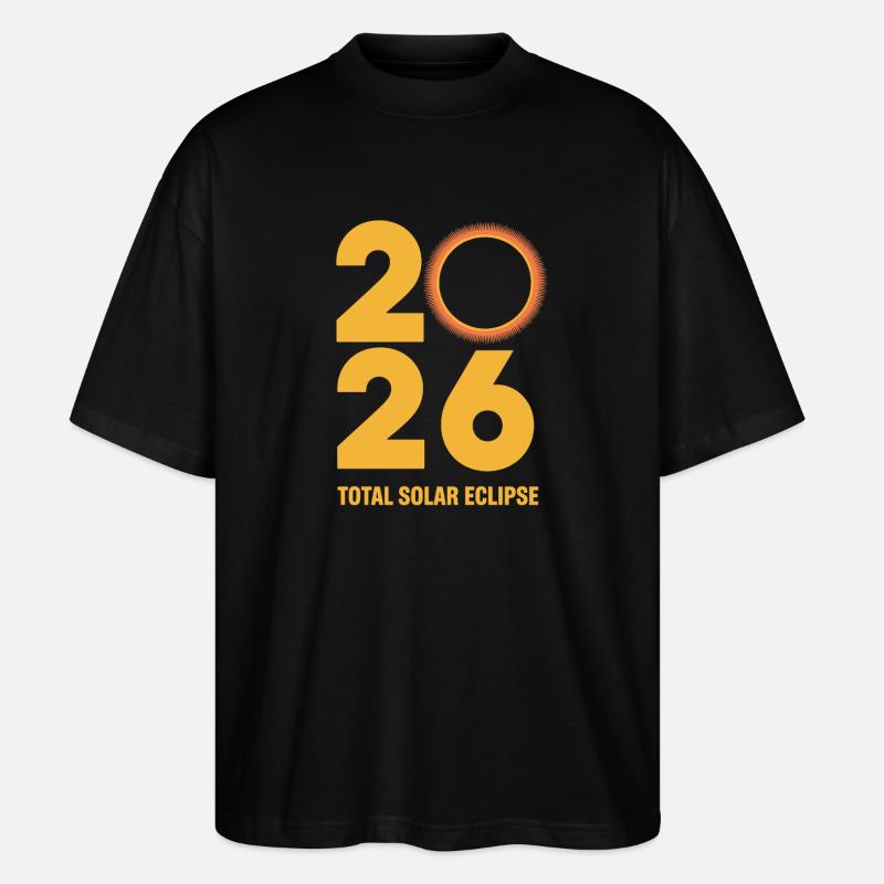 2026 Total Solar Eclipse Path Retro - Stanley/Stella Oversized Unisex Organic T-shirt Blaster 2.0 - black
