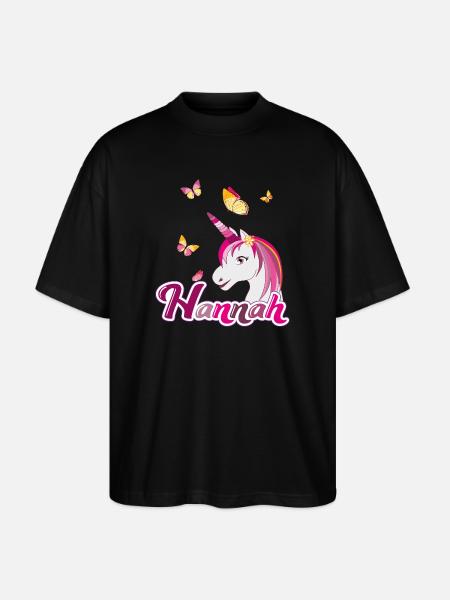 Hannah , Mädchenname, Lieblingsname - Stanley/Stella Oversized Unisex Bio T-Shirt Blaster 2.0 - Schwarz
