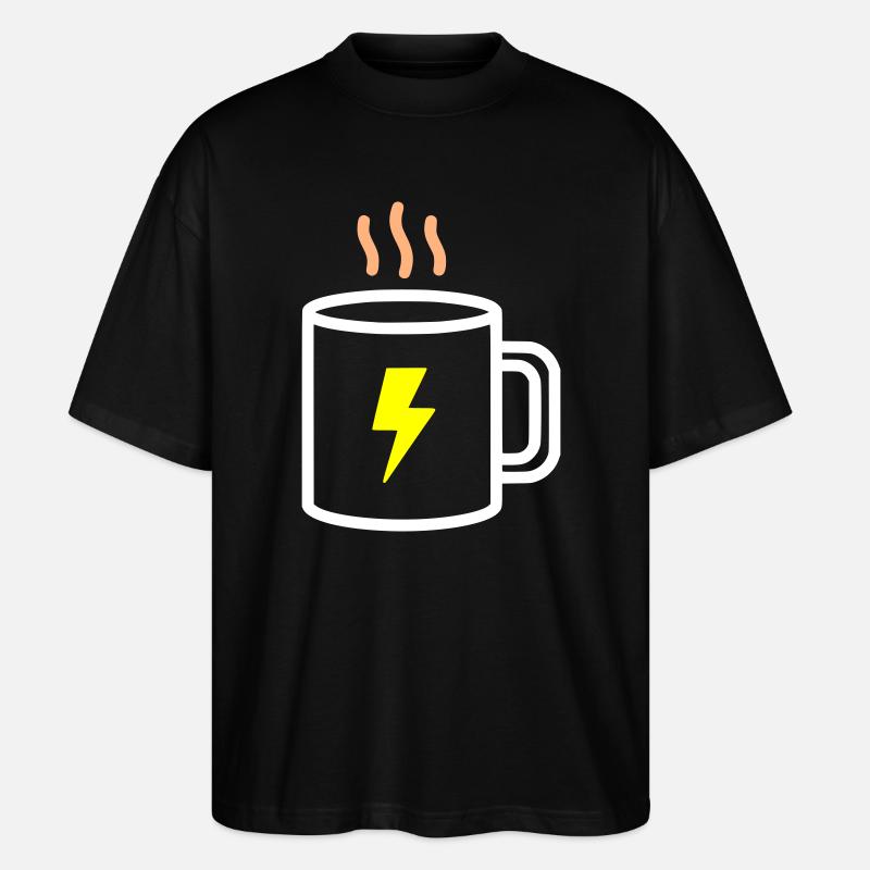 Kaffeebecher Energie Blitz - Stanley/Stella Oversized Unisex Bio T-Shirt Blaster 2.0 - Schwarz