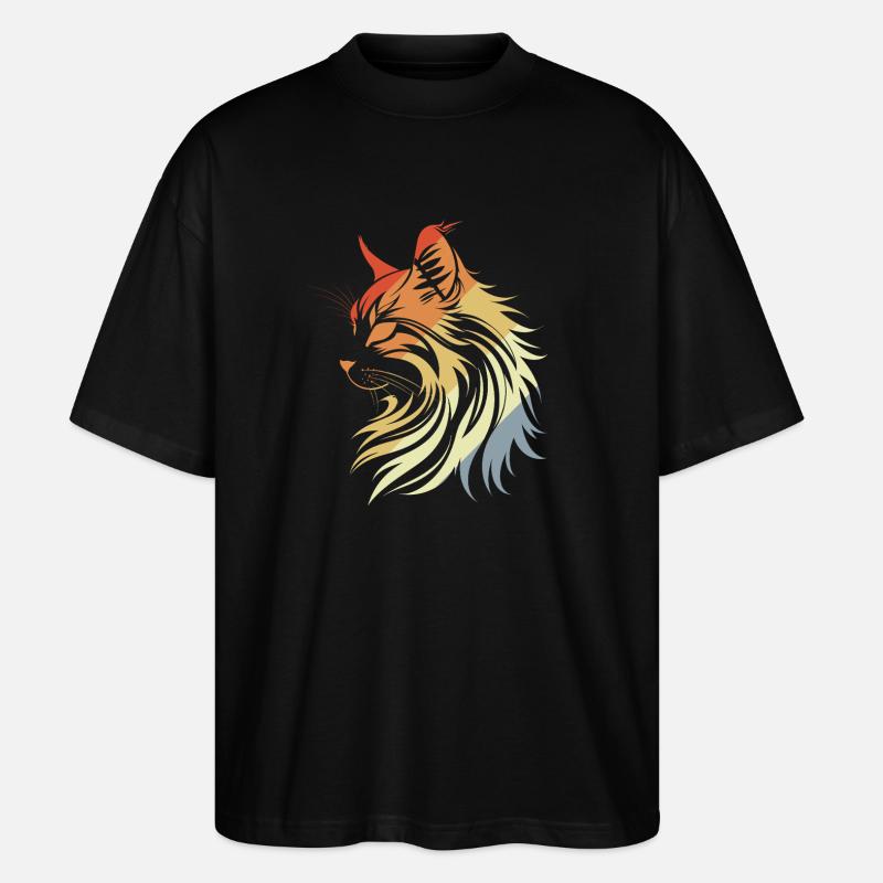 Style rétro du chat - T-shirt bio Blaster 2.0 coupe oversize Stanley/Stella Unisexe - noir
