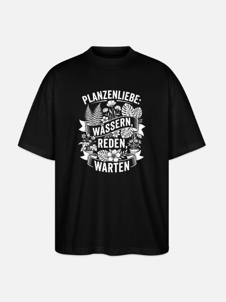 Plant love: watering, talking, waiting - Stanley/Stella Oversized Unisex Organic T-shirt Blaster 2.0 - black