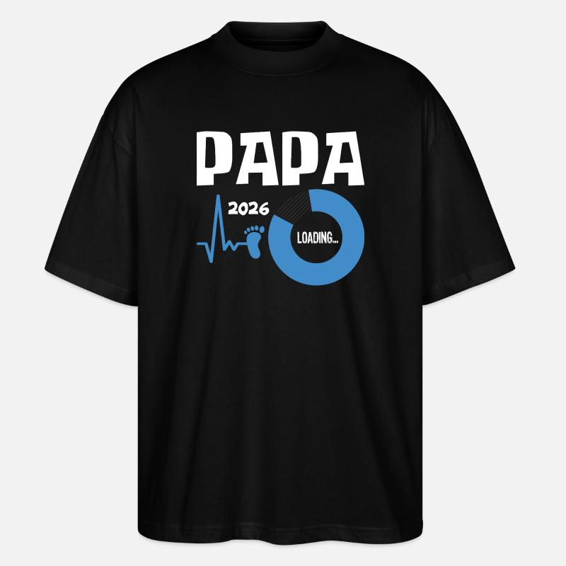 Papa 2026 Schwangerschaft - Stanley/Stella Oversized Unisex Bio T-Shirt Blaster 2.0 - Schwarz
