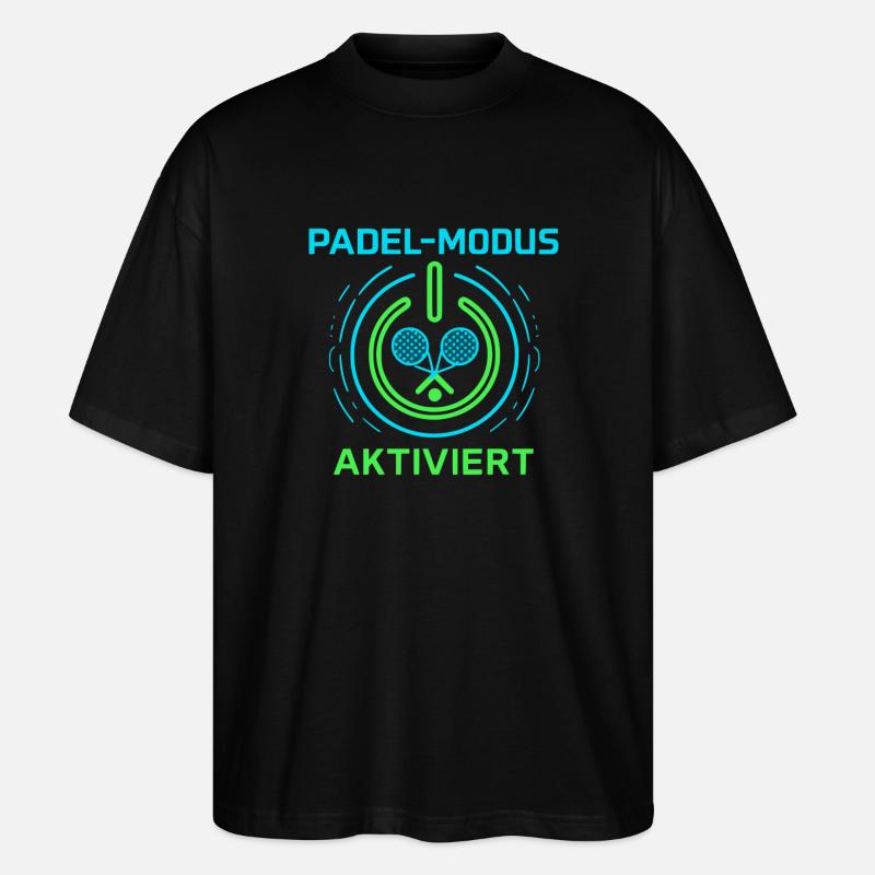 Padel-Modus aktiviert - Stanley/Stella Oversized Unisex Bio T-Shirt Blaster 2.0 - Schwarz