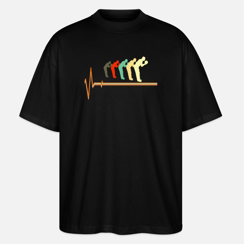 Bowling Heartbeat Pulse Retro Lifeline - Stanley/Stella Oversized Unisex Bio T-Shirt Blaster 2.0 - Schwarz