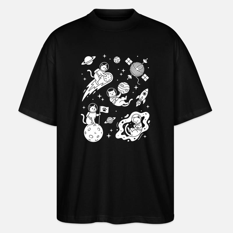 Astro Cats dans l’espace - T-shirt bio Blaster 2.0 coupe oversize Stanley/Stella Unisexe - noir